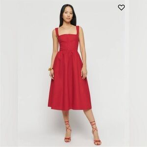 Reformation | Dresses | Reformation Tagliatelle Linen Dress In Cherry Size  | Poshmark